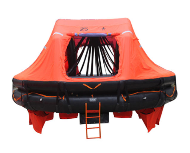 Hangable inflatable life raft ADL type