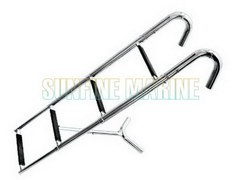 S.S AISI 316 SUPPORT FOLDING TELESCOPIC LADDER WITH HANDRAIL