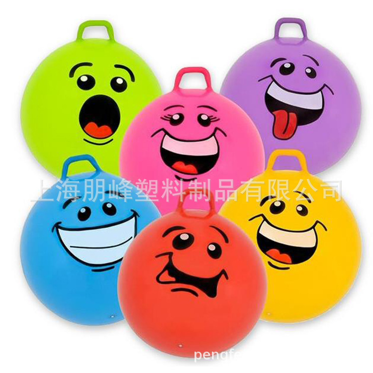 High quality children's handle ball cartoon pattern racket ball children's inflatable rocking ball