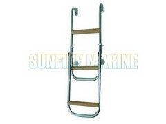 S.S AISI 316 FOLDING LADDER +Teak 2+1/2+2/2+3 steps