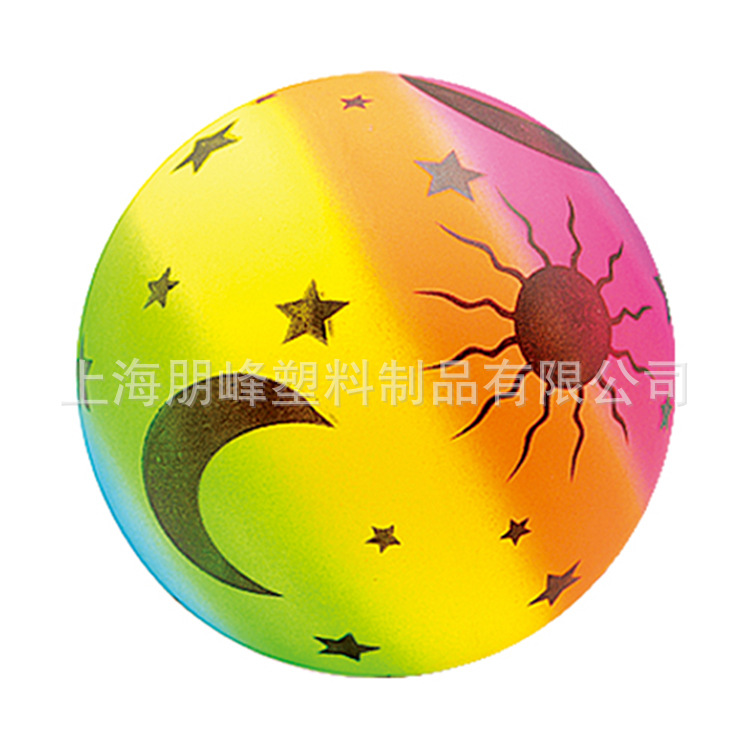 Inflatable beach ball rainbow color printed volleyball toy game ball inflatable balloon elastic ball outdoor