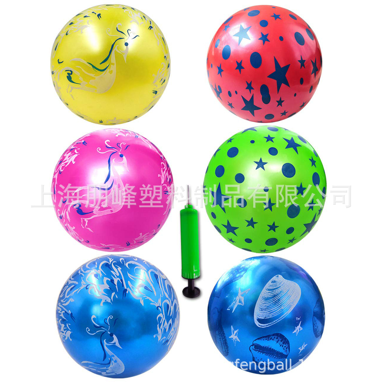 25cm PVC toy ball football pattern printing swimming pool outdoor toy elastic ball game ball