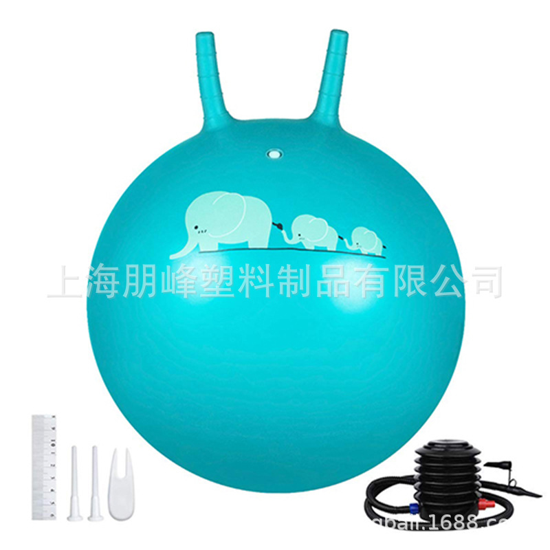 Cute animal children's toy PVC balloon filled yoga ball outdoor handle jumping ball sheep horn ball