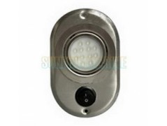 3x4.8 LED Surface Mount Oblong Light, Brushed S.S., 18 White LEDs