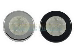 3 LED Recessed Mount Light, Black Finish Bezel, 4 P4 LEDs White