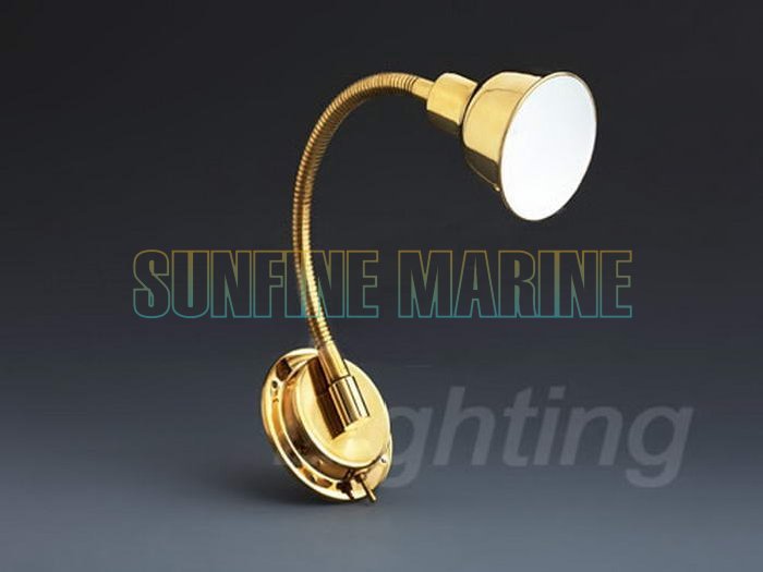 Xenon Flexible Berth Light, TiN Plated, Golden color,12V,Bulb Type:G4,*enon 10W
