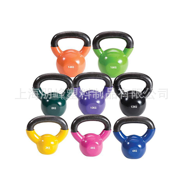 Fitness gym kettle bell 10kg PVC kettle bell core training equipment durable, safe and environmental protection