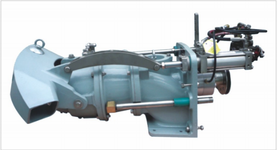 Diesel horizontal jet propulsion system [hydraulic clutch + jet propeller]