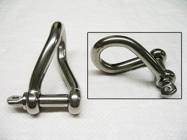 Twisted stainless steel shackle