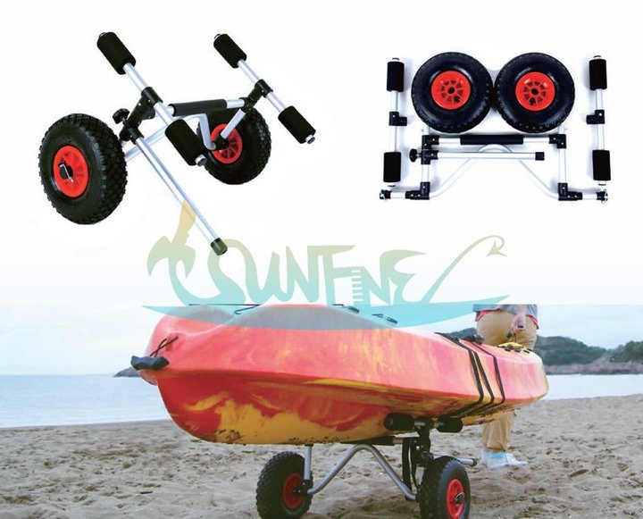 marine grade anodized Kayak Cart,Boat Trolley with Detachable 26 cm Tuff-Tire