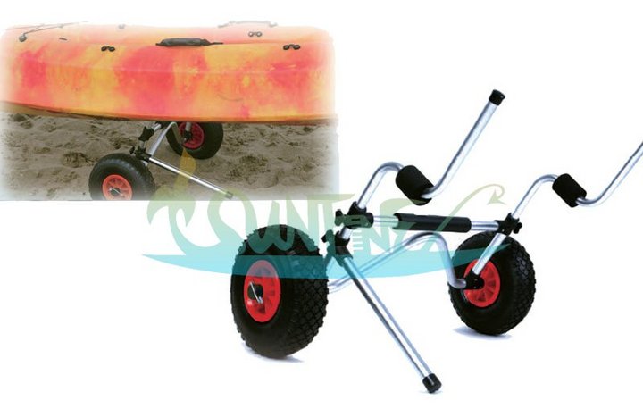 marine grade anodized Kayak Cart,Boat Trolley with Detachable 26cm Tuff-Tire
