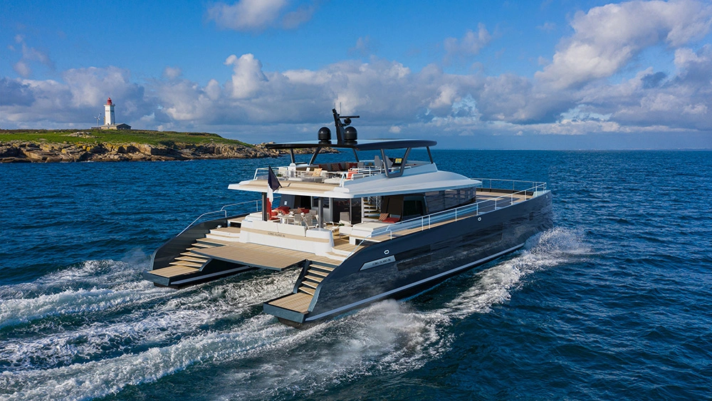 This New 263-Foot Hybrid Superyacht Has a 2,100-Square-Foot Beach Club