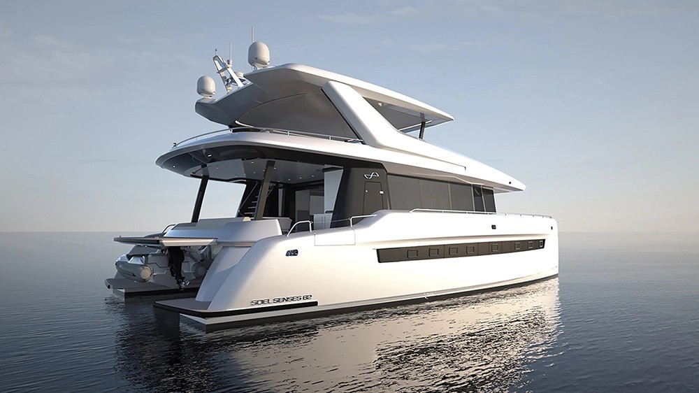 This New 62-Foot Solar Catamaran Recharges Itself at Sea for Longer Range