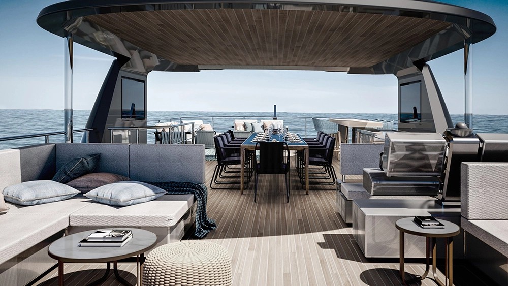 Alpha’s New 116-Foot Superyacht Has 3 Decks Primed for Outdoor Entertaining
