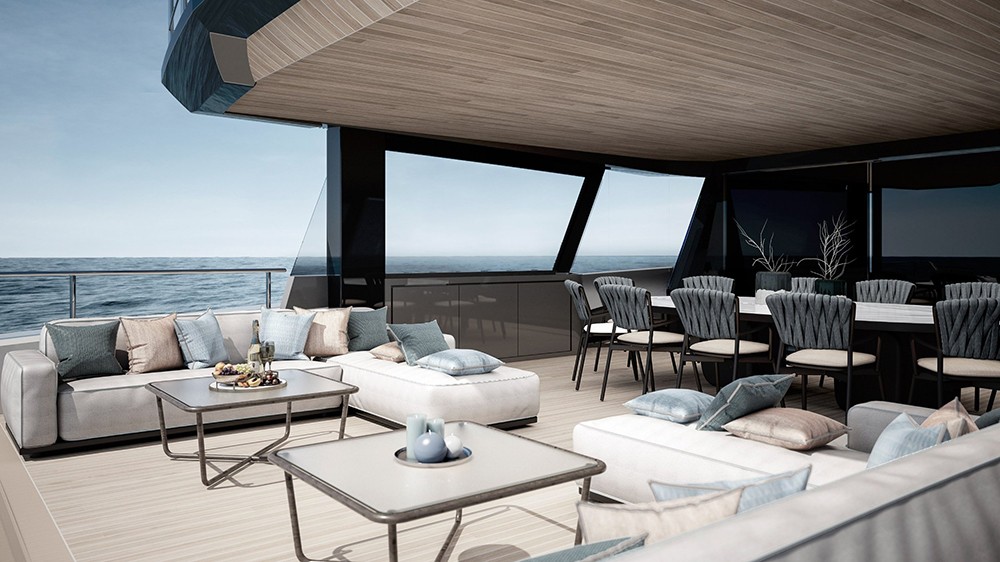 Alpha’s New 116-Foot Superyacht Has 3 Decks Primed for Outdoor Entertaining