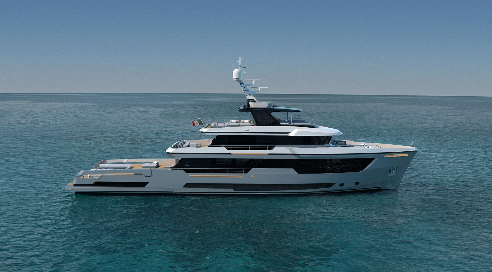 Columbus Crossover 40 Hull Under Construction at Palumbo Superyachts Savona