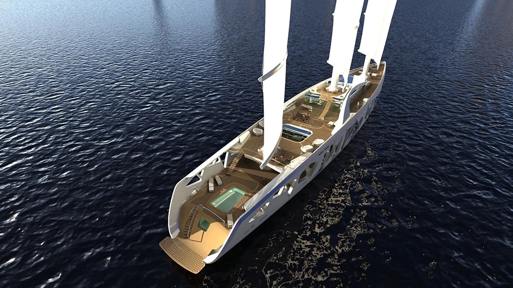 100m Sailing Yacht Concept Crystal Revealed by Coquine Design