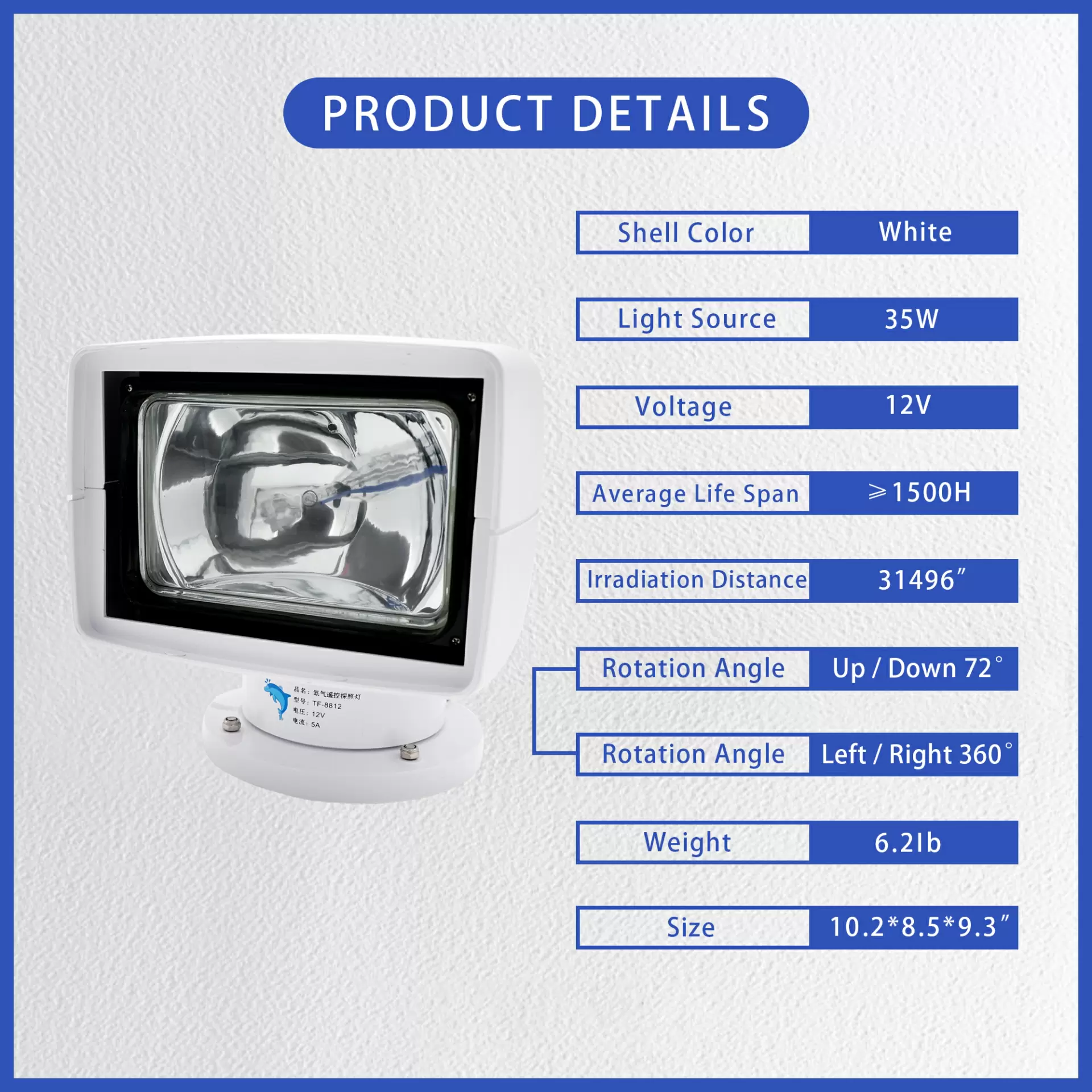 Xenon remote control spotlight