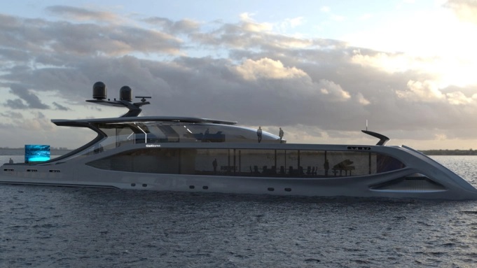 This New Space-Age Superyacht Concept Comes With a Bonkers Underwater Lounge