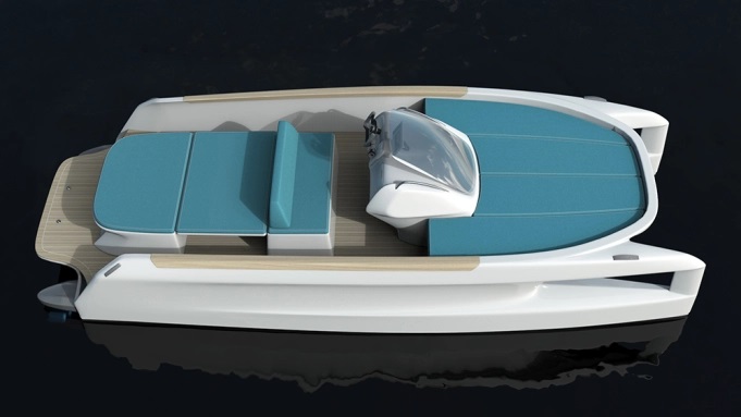 This New 21-Foot Electric Catamaran Concept Is Like a Convertible Sports Car for the Water