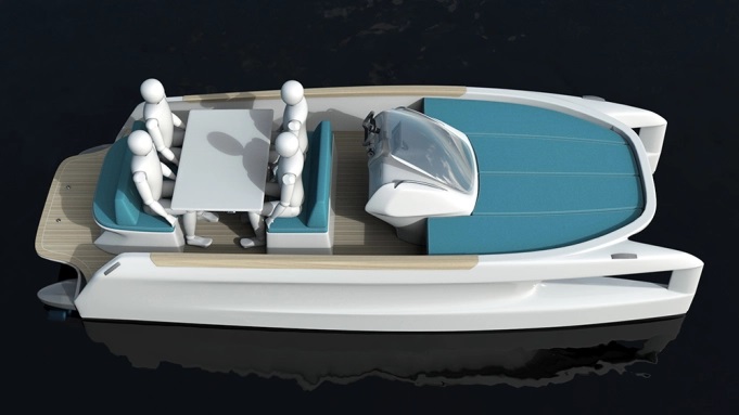 This New 21-Foot Electric Catamaran Concept Is Like a Convertible Sports Car for the Water
