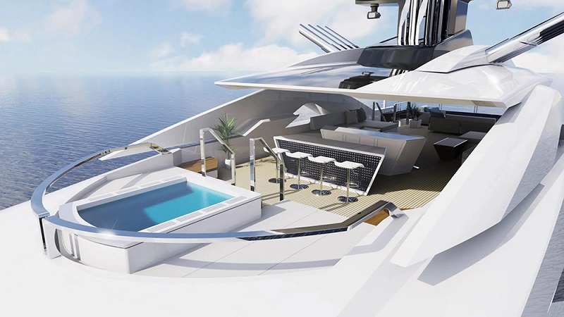 This New 164-Foot Superyacht Concept Has a Swimming Pool at Both Ends