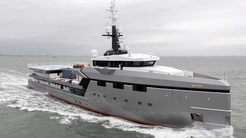 75m custom Damen Yachting support vessel delivered and named