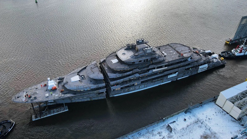 145m Lürssen superyacht Project Luminance nears completion