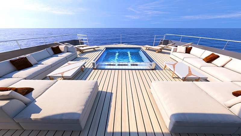 This New 100-Foot Catamaran Comes With a Striking Glass-Bottomed Jacuzzi