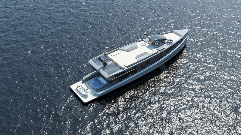 Forget a Pilot House. This 160-Foot Superyacht Concept Can Be Helmed by a VTOL Aircraft Hovering Above.