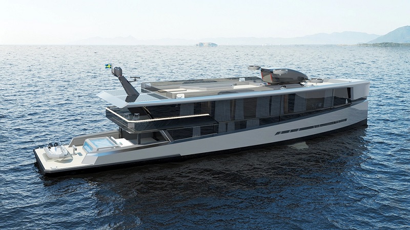 Forget a Pilot House. This 160-Foot Superyacht Concept Can Be Helmed by a VTOL Aircraft Hovering Above.