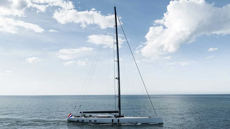 60m Royal Huisman sailing yacht Sarissa begins sea trials