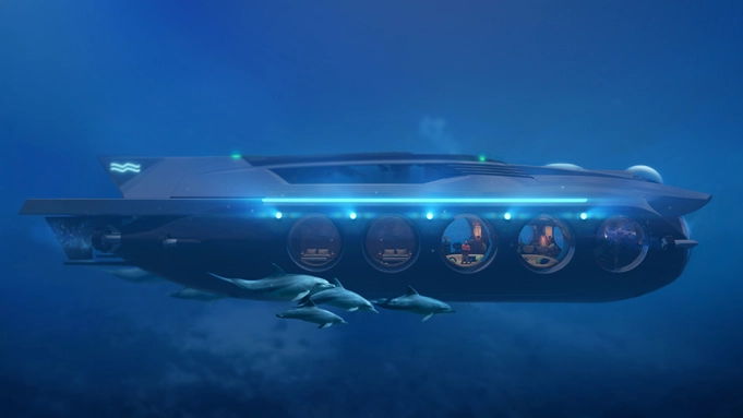 This Insane Superyacht-Submarine Hybrid Looks Like a Lavish Underwater Hotel Inside