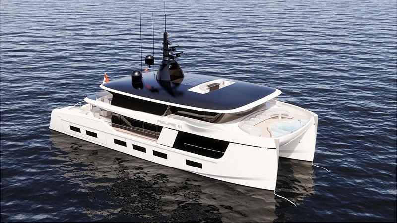 This 105-Foot Custom Catamaran Has a Striking Pool Sitting Between Its Two Hulls