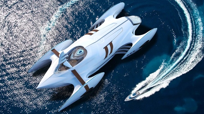 This Bonkers 264-Foot Catamaran Concept Looks Like a Spaceship for the High Seas