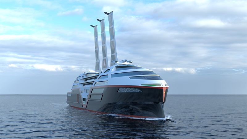 A Zero-Emission Cruise Ship With Giant Solar Sails Will Hit the High Seas in 2030