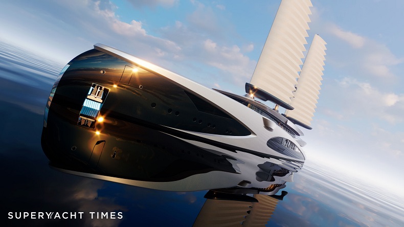Introducing Amplitude: The 95m superyacht concept with two inflatable wing sails