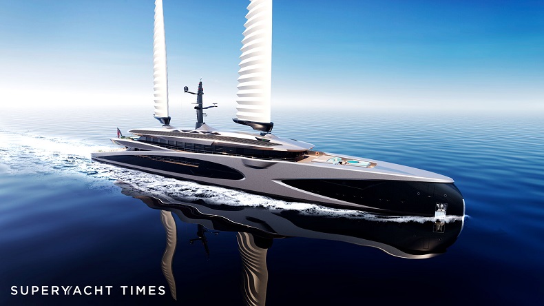 Introducing Amplitude: The 95m superyacht concept with two inflatable wing sails