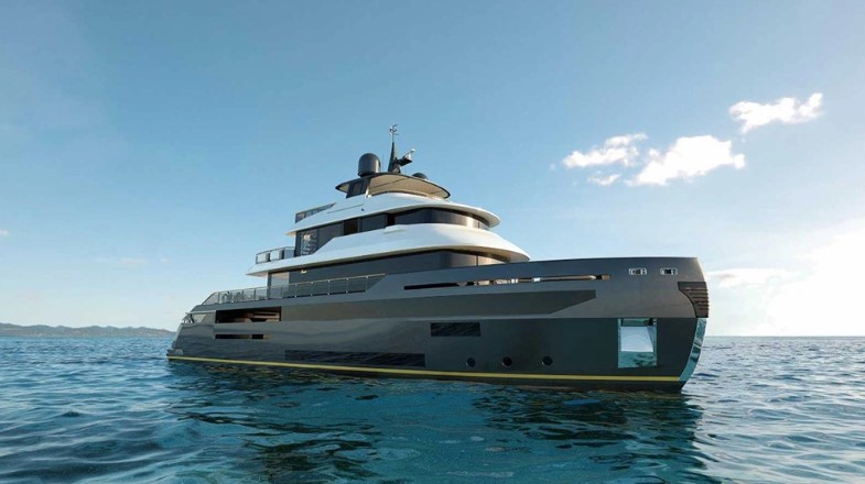 This Stylish New 131-Foot Superyacht Has an All-Glass Infinity Pool on Its Beach Club