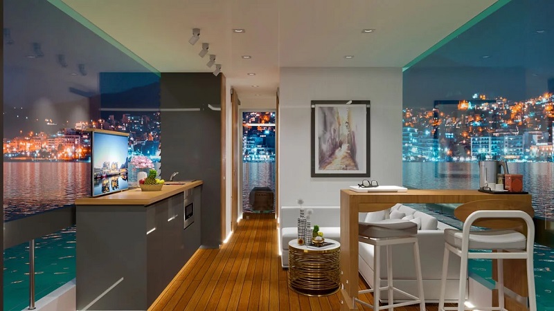 This New Line of ‘Houseyachts’ Includes a Floating RV and an Overwater Two-Story Condo