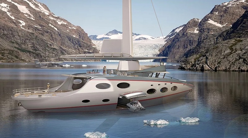 This Bonkers Sailing Yacht Concept’s Mast Can Tilt 70 Degrees to Cruise Under Bridges