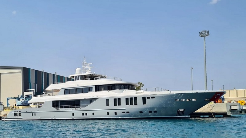 50m Thanuja launched after two-year rebuild at Serenity Yachts