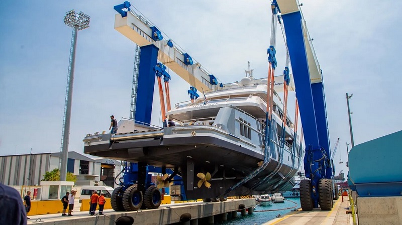 50m Thanuja launched after two-year rebuild at Serenity Yachts