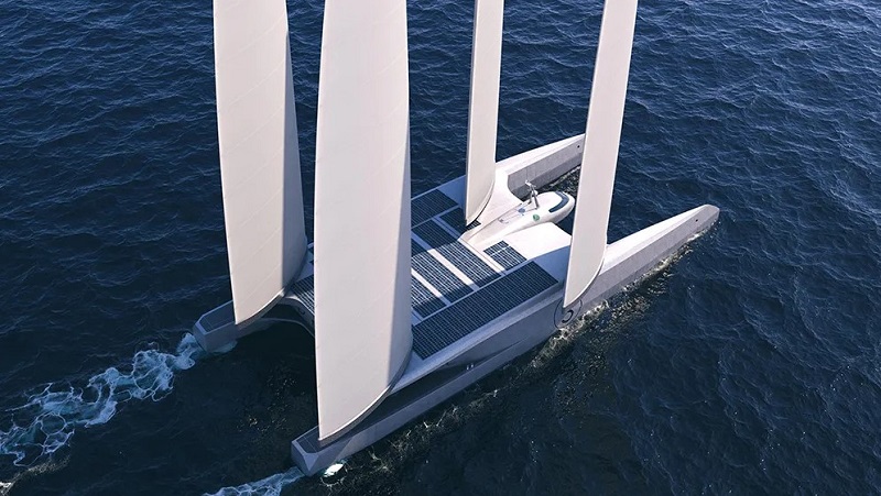 This New 190-Foot Sailing Catamaran Concept Can Make and Stores Hydrogen Fuel