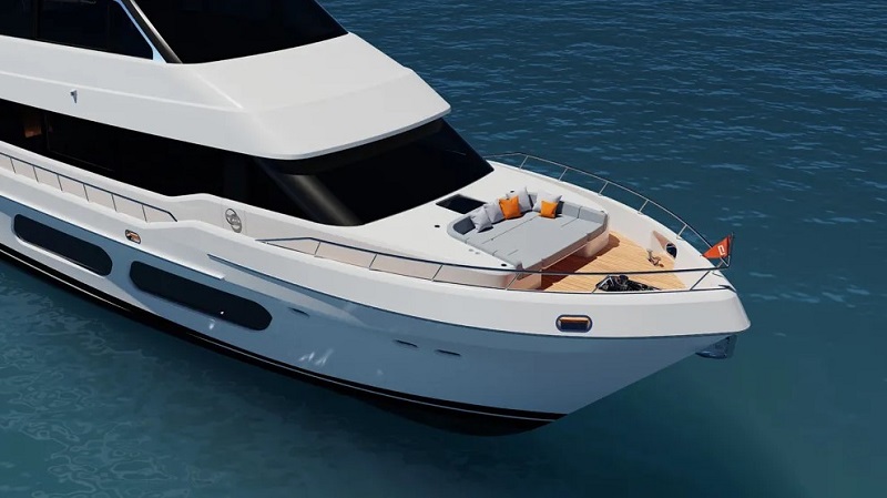 This New 80-Foot Yacht Has a BBQ Area That Doubles As a Cocktail Bar