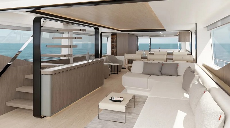 This New 80-Foot Yacht Has a BBQ Area That Doubles As a Cocktail Bar