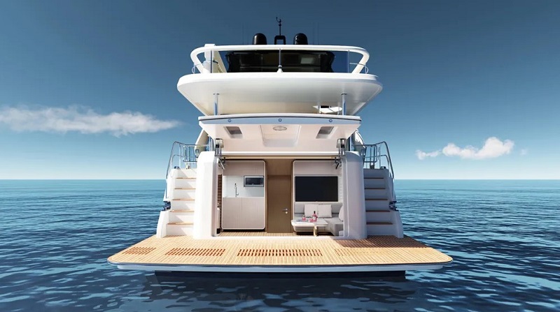 This New 80-Foot Yacht Has a BBQ Area That Doubles As a Cocktail Bar