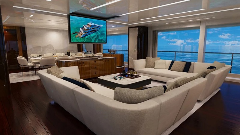 This 142-Foot Superyacht Comes With a 3-Story Atrium Worthy of a Luxe Hotel