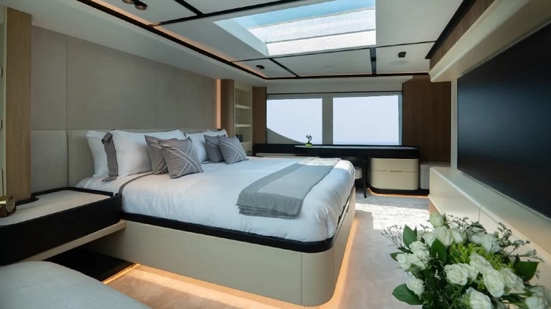 This New 111-Foot Superyacht Has a Glass-Bottom Pool That Looks Into the Owner’s Suite