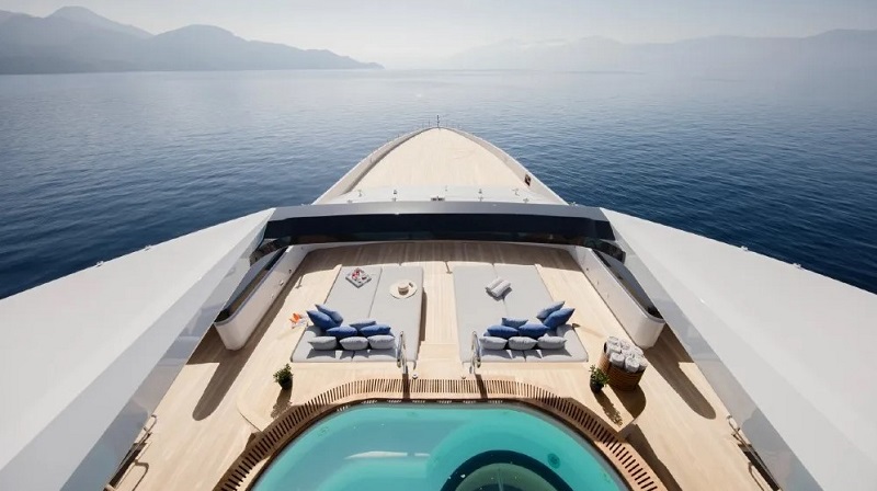 This 255-Foot Superyacht Has a Glass-Bottom Swimming Pool That Doubles as a Skylight